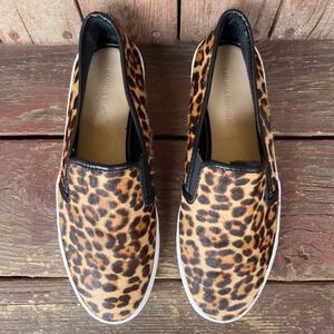 Banana Republic Leopard‎ Print Hair Calf Slip On Sneakers Loafers Sz 7.5  7 1/2
